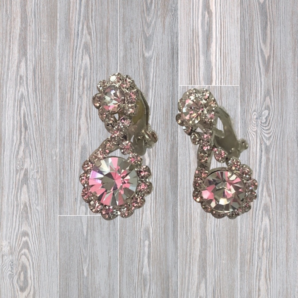 Clip on faux diamond earrings